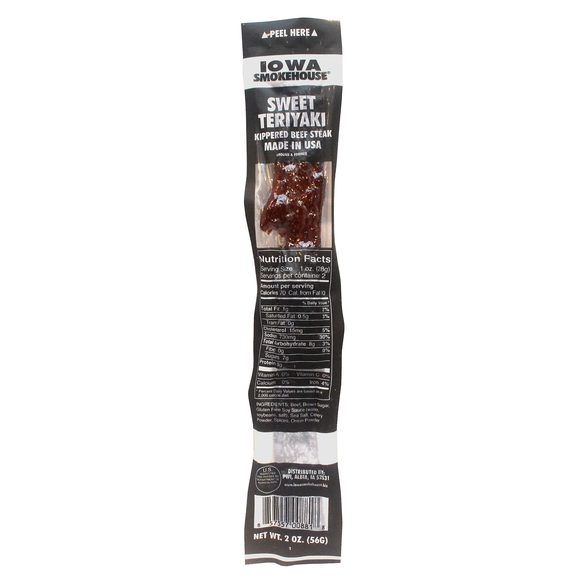 Iowa Smokehouse 2 oz Kippered Beef Steak Sweet Teriyaki